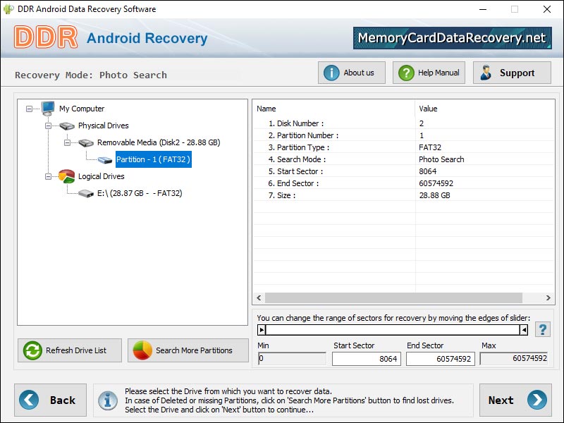 Android Files Recovery Software Screenshot