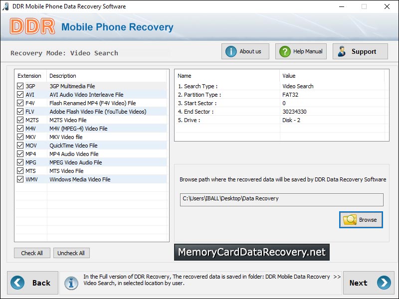 Mobile Phones Data Recovery Screenshot